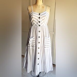 Japna | 100% Cotton Fit and Flare Striped Dress